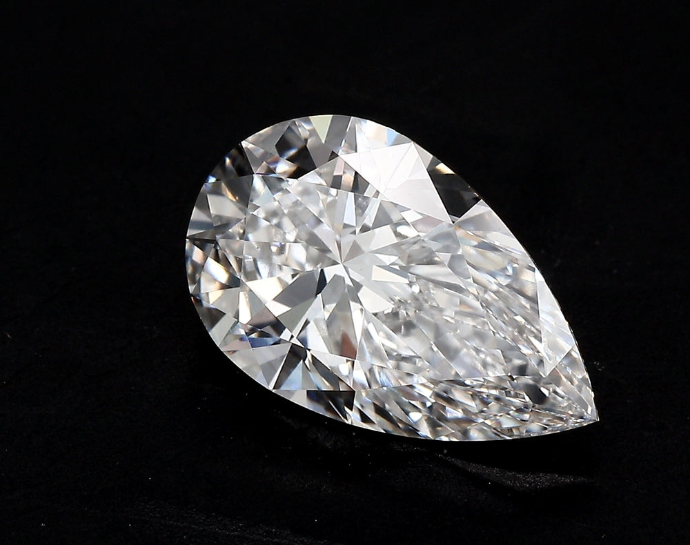 3.01 Carat Pear Lab Diamond with  Cut Diamond in 14KT  view 1
