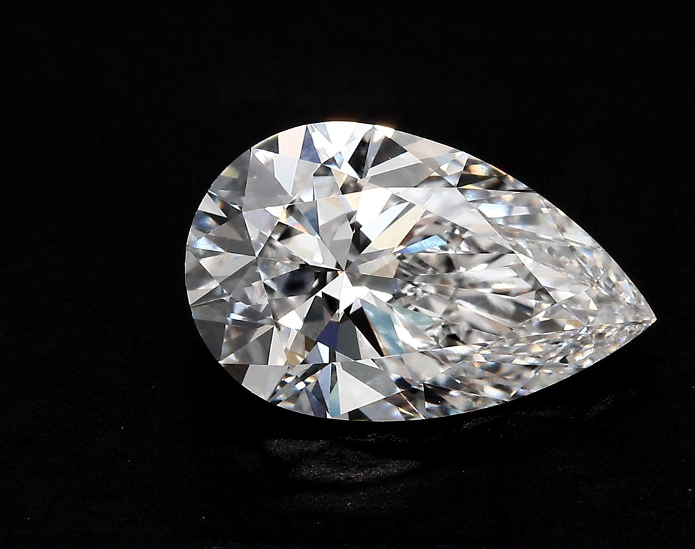 2.5 Carat Pear Lab Diamond with  Cut Diamond in 14KT  view 1
