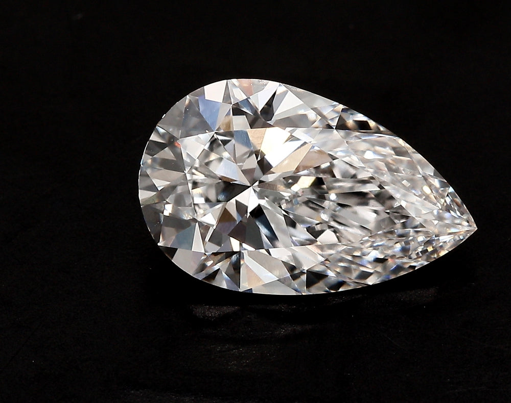 3.06 Carat Pear Lab Diamond with  Cut Diamond in 14KT  view 1
