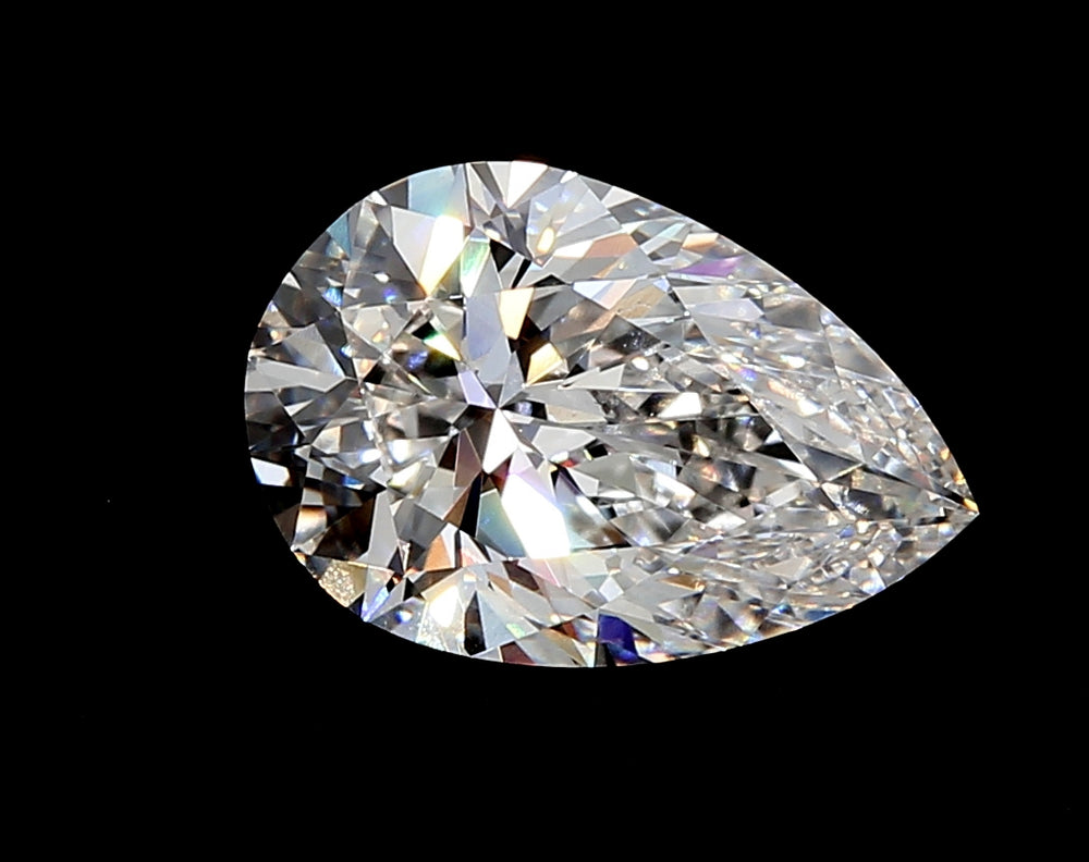 3.57 Carat Pear Lab Diamond with  Cut Diamond in 14KT  view 1
