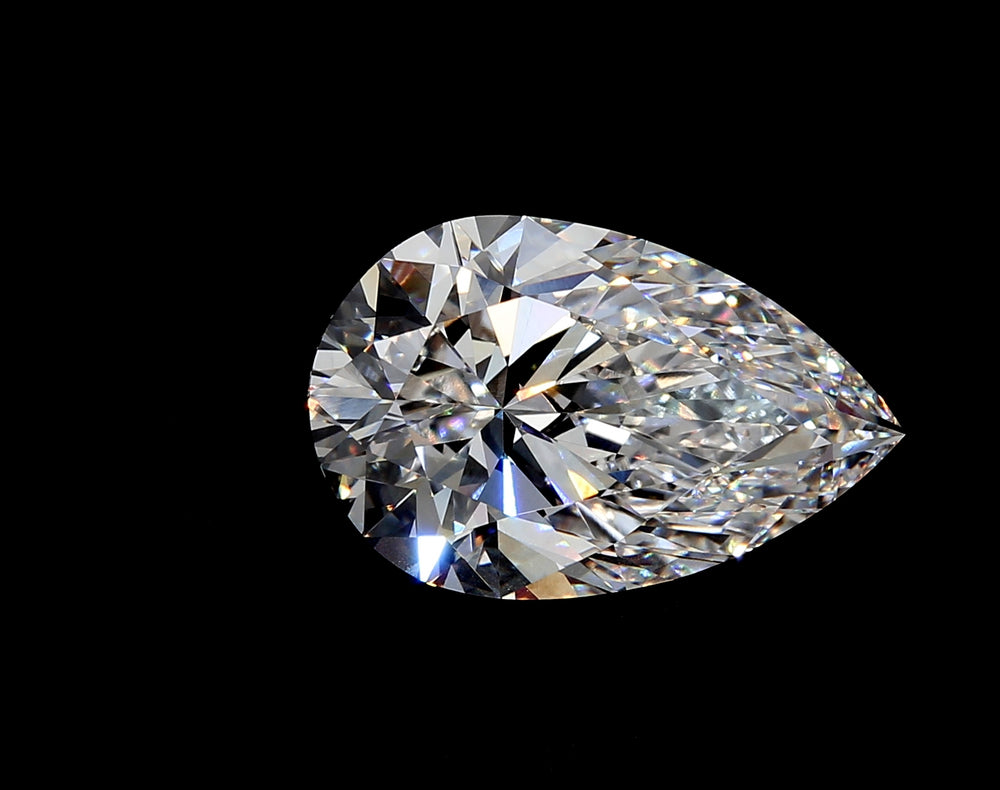 4.07 Carat Pear Lab Diamond with  Cut Diamond in 14KT  view 1
