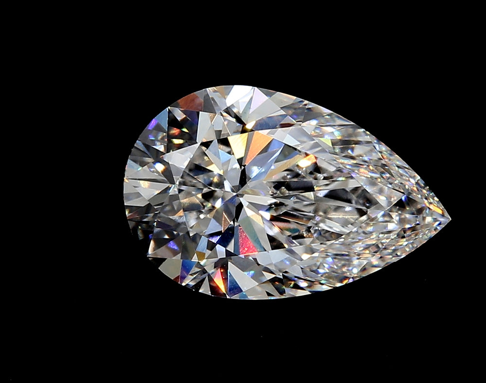 3.01 Carat Pear Lab Diamond with  Cut Diamond in 14KT  view 1
