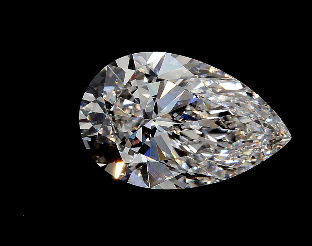 4.02 Carat Pear Lab Diamond with  Cut Diamond in 14KT  view 1
