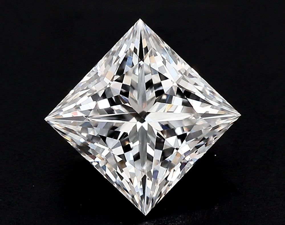 4.78 Carat Princess Lab Diamond with  Cut Diamond in 14KT  view 1
