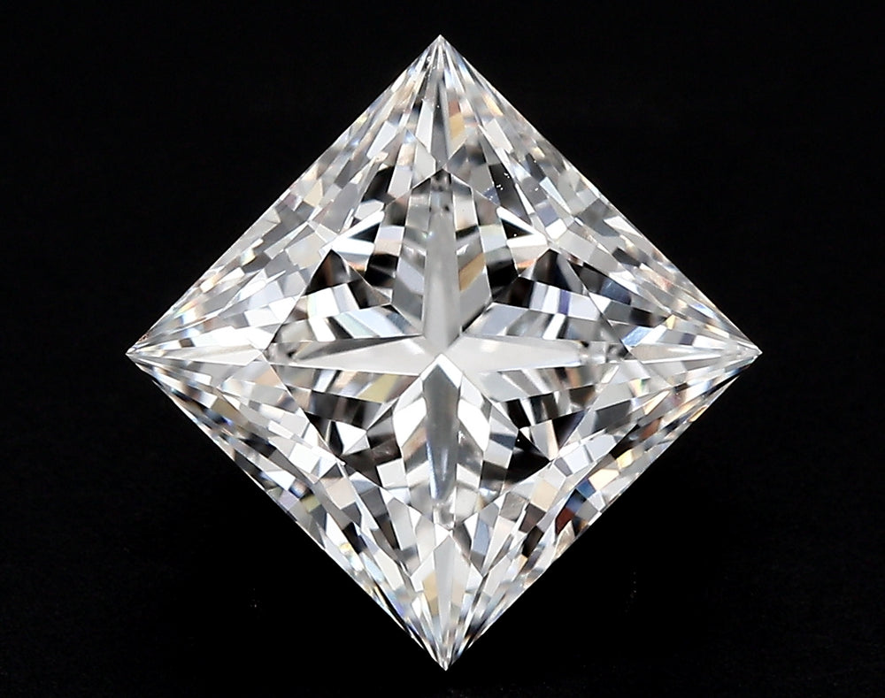 1.61 Carat Princess Lab Diamond with  Cut Diamond in 14KT  view 1
