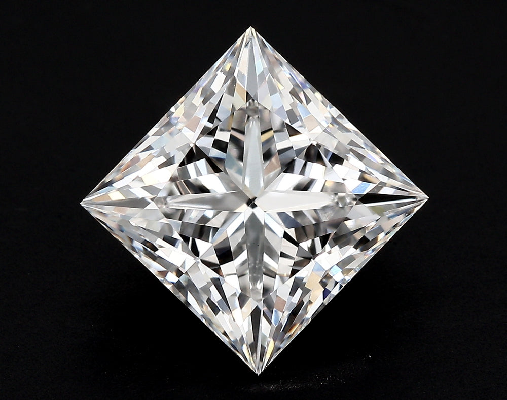 5.27 Carat Princess Lab Diamond with  Cut Diamond in 14KT  view 1
