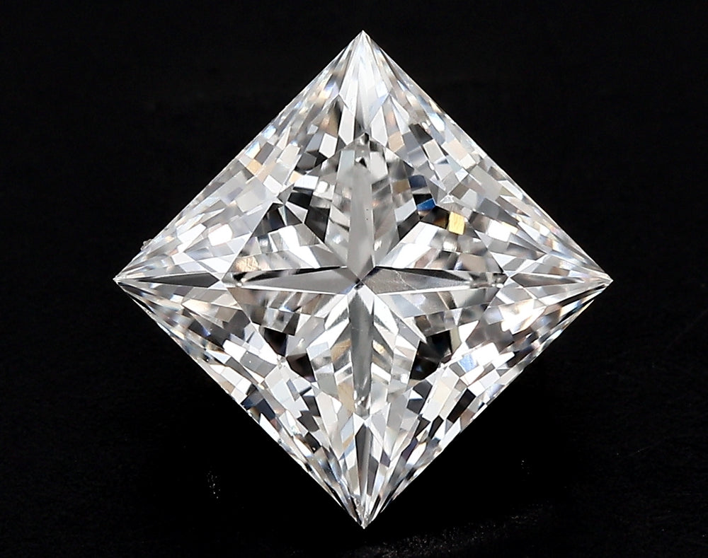 4.01 Carat Princess Lab Diamond with  Cut Diamond in 14KT  view 1
