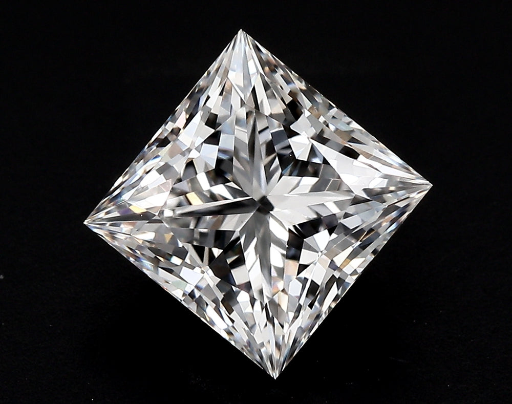 1.51 Carat Princess Lab Diamond with  Cut Diamond in 14KT  view 1
