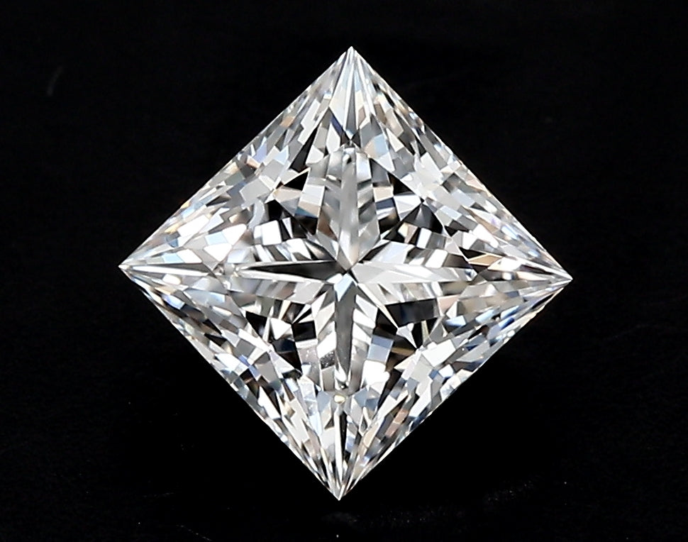 4.05 Carat Princess Lab Diamond with  Cut Diamond in 14KT  view 1
