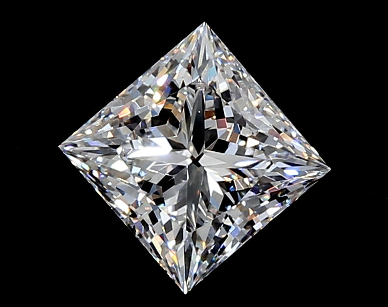 4.0 Carat Princess Lab Diamond with  Cut Diamond in 14KT  view 1
