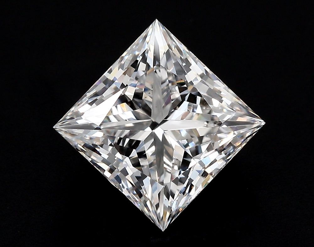 3.25 Carat Princess Lab Diamond with  Cut Diamond in 14KT  view 1
