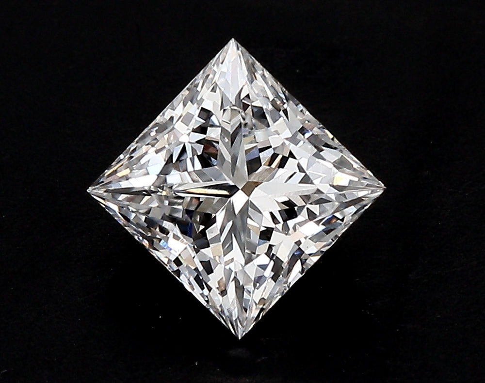 1.51 Carat Princess Lab Diamond with  Cut Diamond in 14KT  view 1
