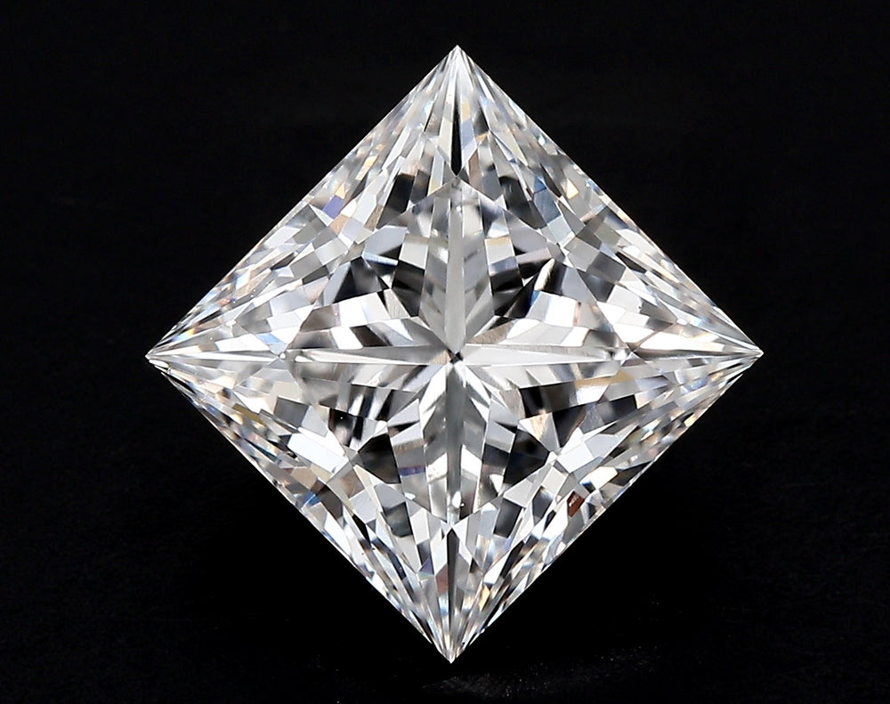 2.5 Carat Princess Lab Diamond with  Cut Diamond in 14KT  view 1
