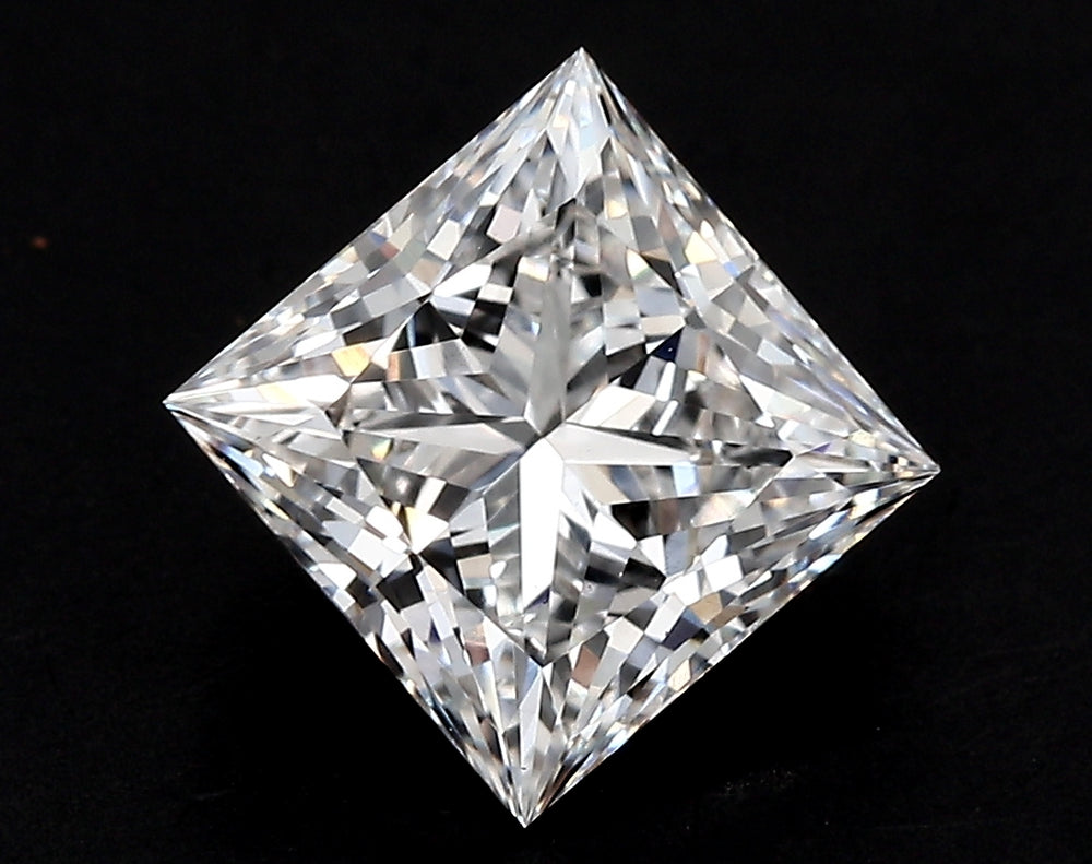2.01 Carat Princess Lab Diamond with  Cut Diamond in 14KT  view 1
