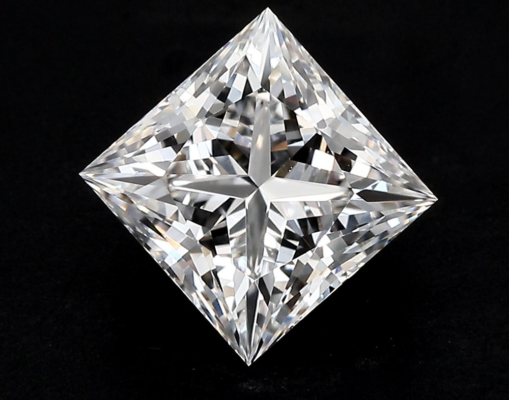 3.02 Carat Princess Lab Diamond with  Cut Diamond in 14KT  view 1

