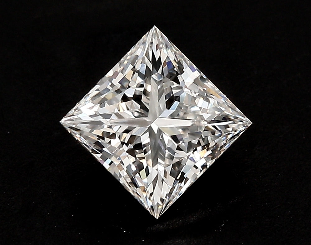 1.53 Carat Princess Lab Diamond with  Cut Diamond in 14KT  view 1
