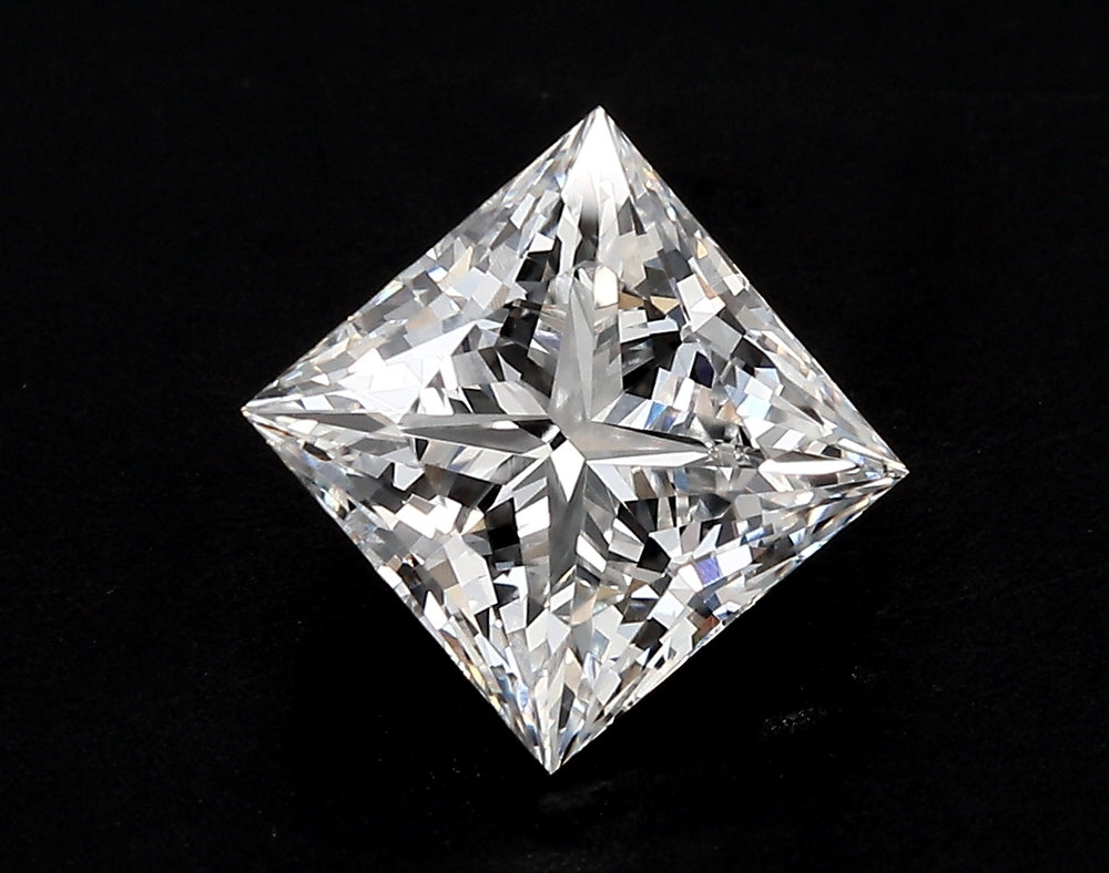 1.53 Carat Princess Lab Diamond with  Cut Diamond in 14KT  view 1
