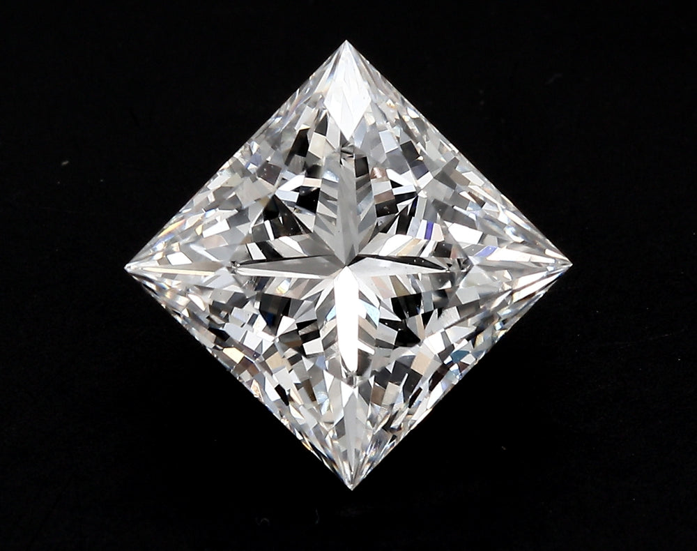 1.51 Carat Princess Lab Diamond with  Cut Diamond in 14KT  view 1
