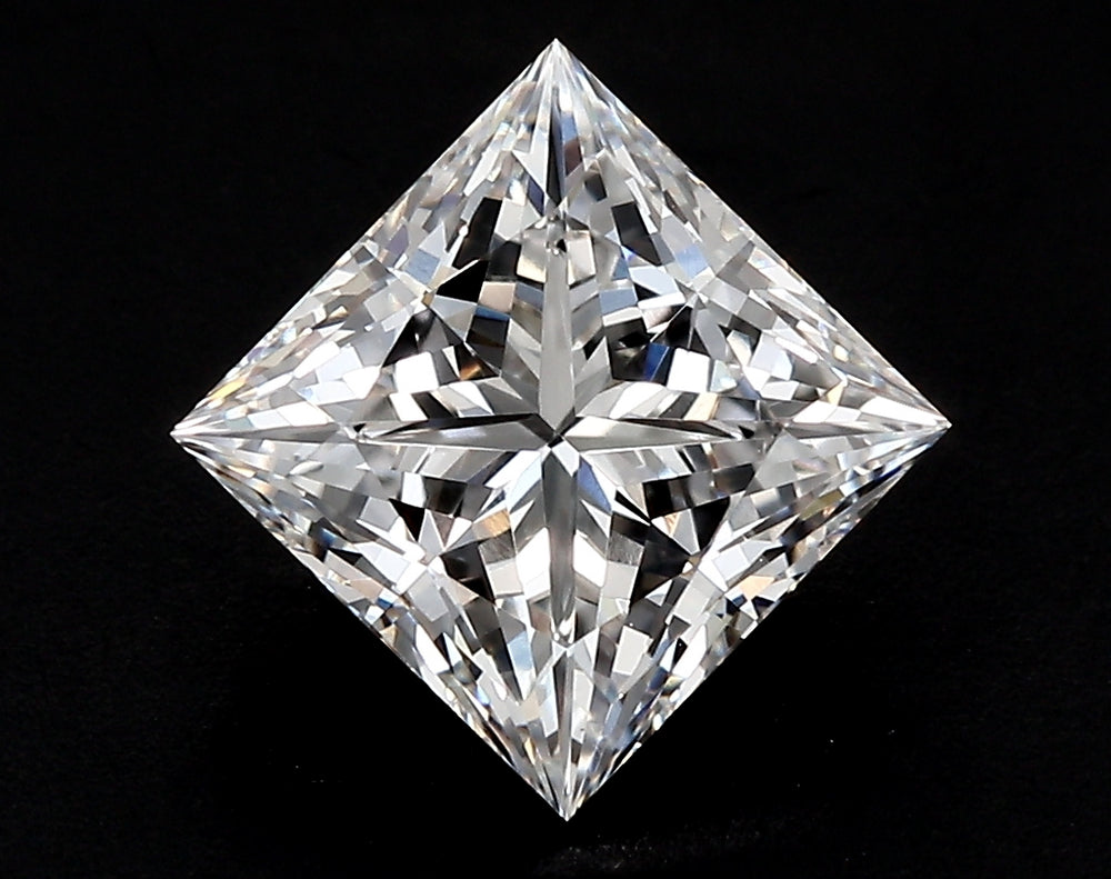1.35 Carat Princess Lab Diamond with  Cut Diamond in 14KT  view 1
