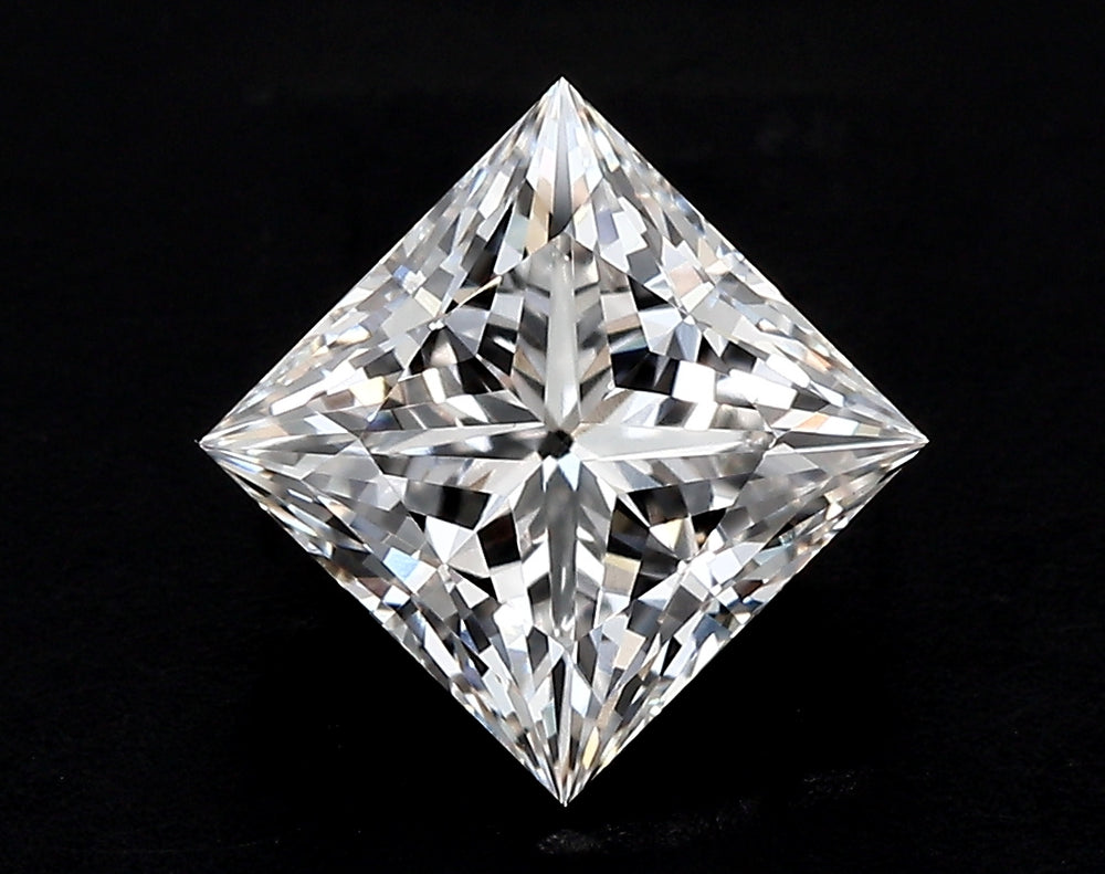 1.55 Carat Princess Lab Diamond with  Cut Diamond in 14KT  view 1
