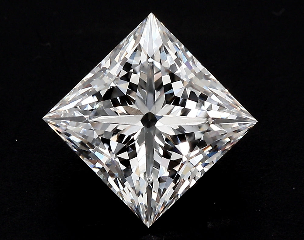 1.0 Carat Princess Lab Diamond with  Cut Diamond in 14KT  view 1

