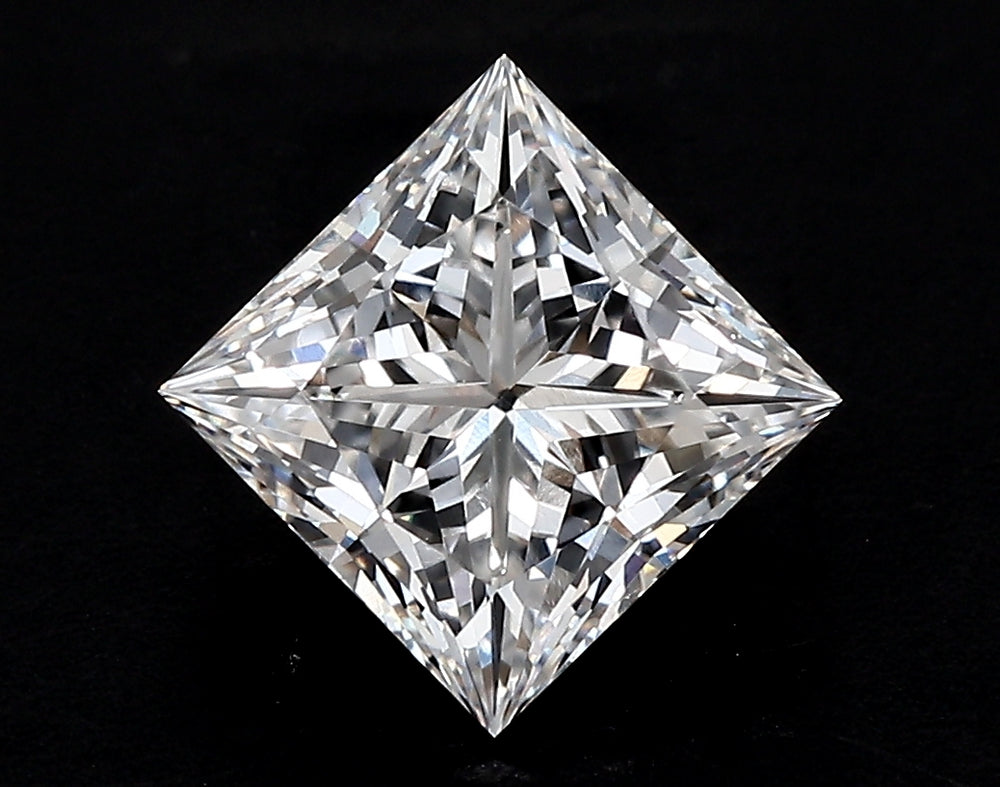 1.51 Carat Princess Lab Diamond with  Cut Diamond in 14KT  view 1
