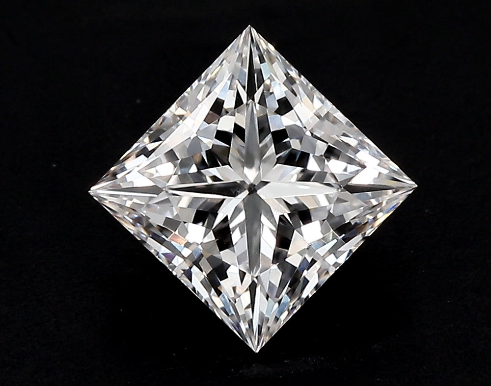 2.96 Carat Princess Lab Diamond with  Cut Diamond in 14KT  view 1
