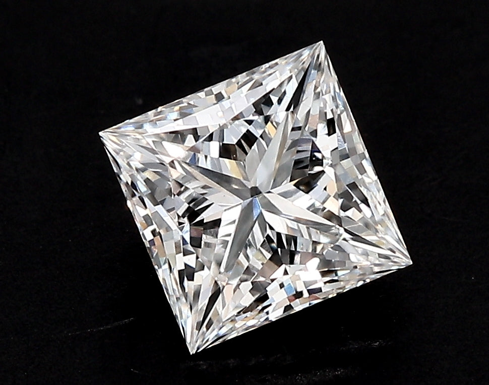 3.52 Carat Princess Lab Diamond with  Cut Diamond in 14KT  view 1
