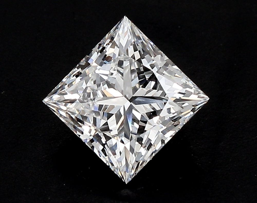1.55 Carat Princess Lab Diamond with  Cut Diamond in 14KT  view 1
