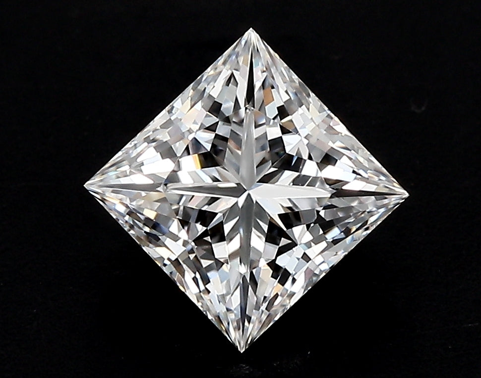 2.78 Carat Princess Lab Diamond with  Cut Diamond in 14KT  view 1
