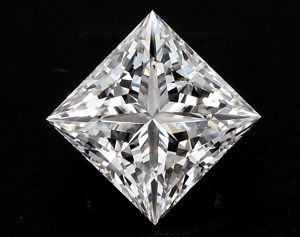 1.55 Carat Princess Lab Diamond with  Cut Diamond in 14KT  view 1
