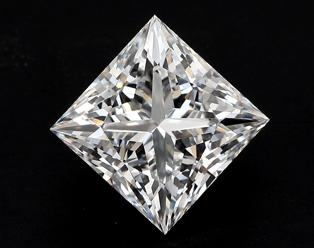 1.51 Carat Princess Lab Diamond with  Cut Diamond in 14KT  view 1
