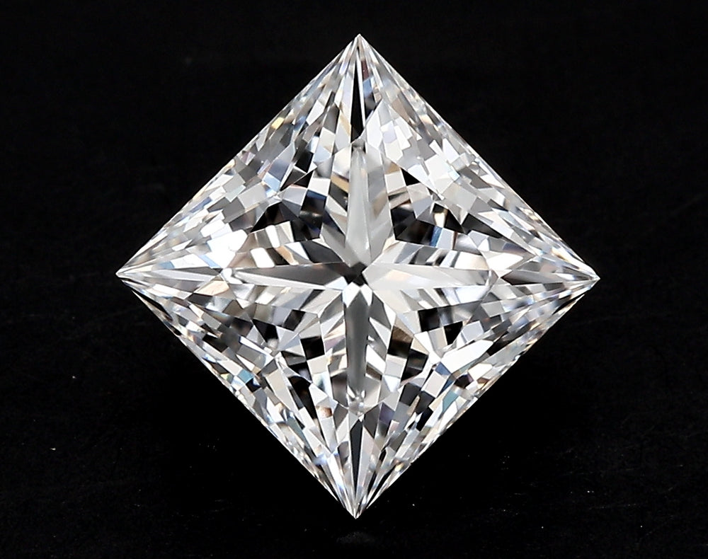 2.14 Carat Princess Lab Diamond with  Cut Diamond in 14KT  view 1
