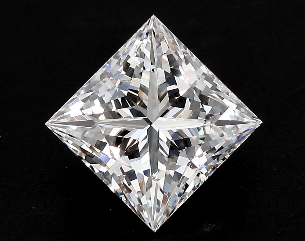4.01 Carat Princess Lab Diamond with  Cut Diamond in 14KT  view 1
