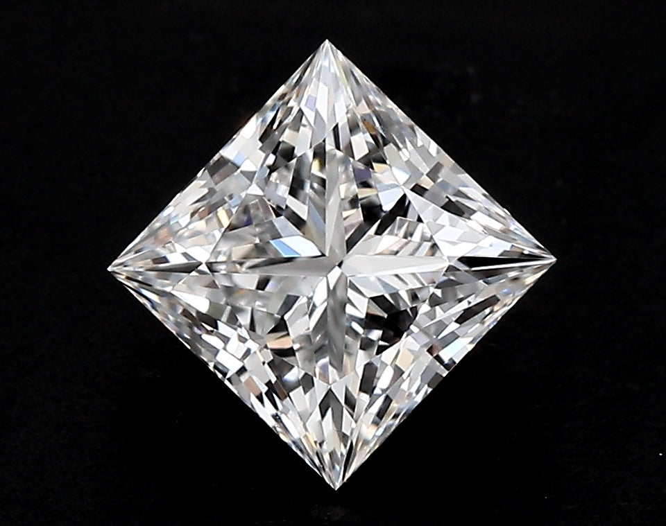 2.99 Carat Princess Lab Diamond with  Cut Diamond in 14KT  view 1
