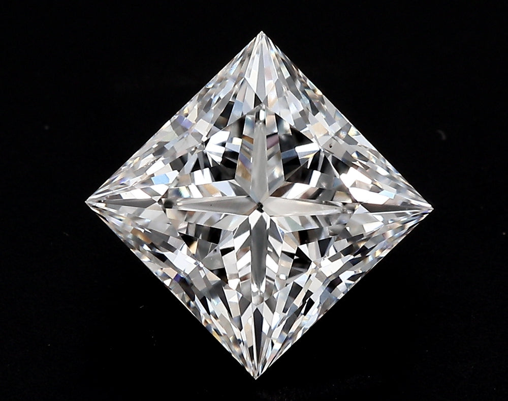 1.51 Carat Princess Lab Diamond with  Cut Diamond in 14KT  view 1
