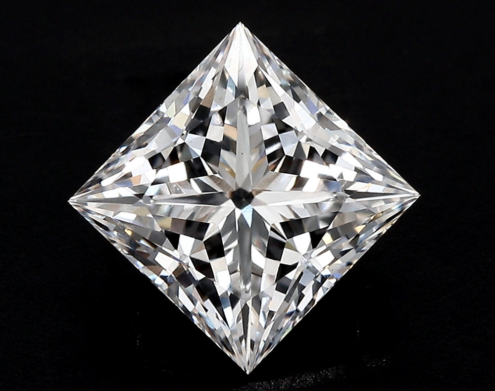 4.26 Carat Princess Lab Diamond with  Cut Diamond in 14KT  view 1
