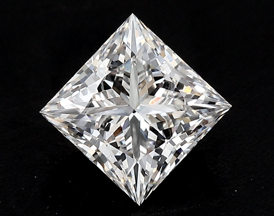 0.9 Carat Princess Lab Diamond with  Cut Diamond in 14KT  view 1
