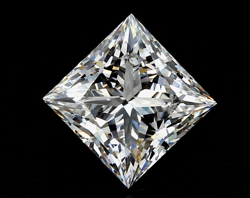 3.24 Carat Princess Lab Diamond with  Cut Diamond in 14KT  view 1

