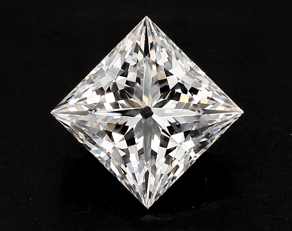 1.53 Carat Princess Lab Diamond with  Cut Diamond in 14KT  view 1
