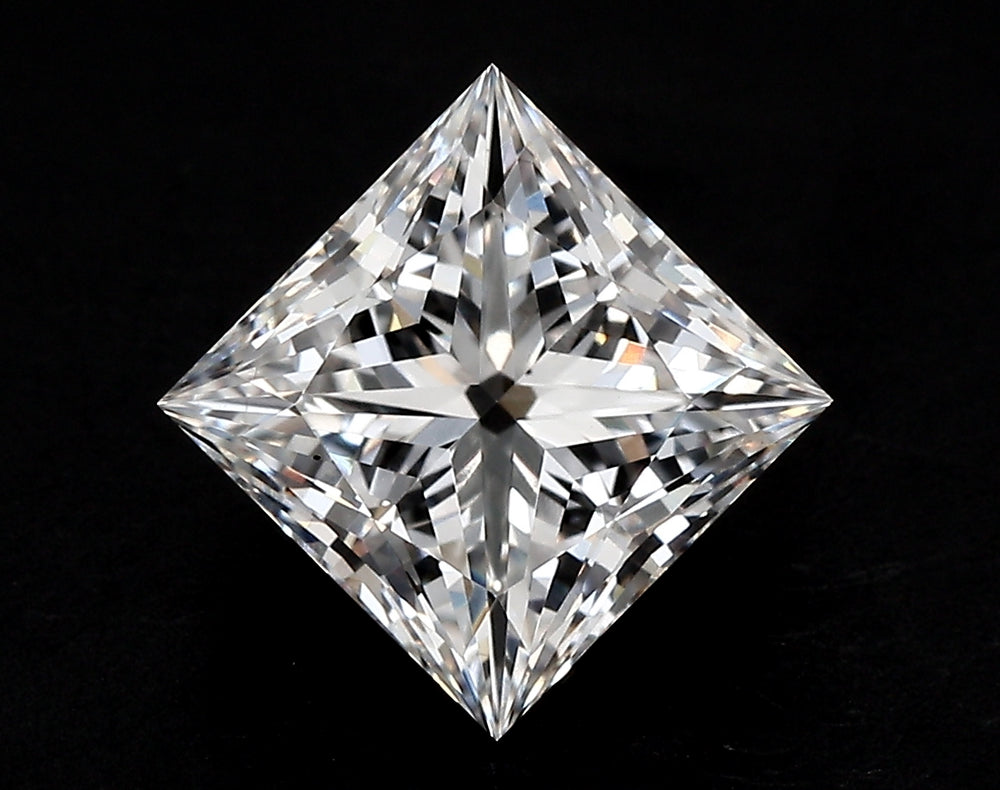 3.22 Carat Princess Lab Diamond with  Cut Diamond in 14KT  view 1
