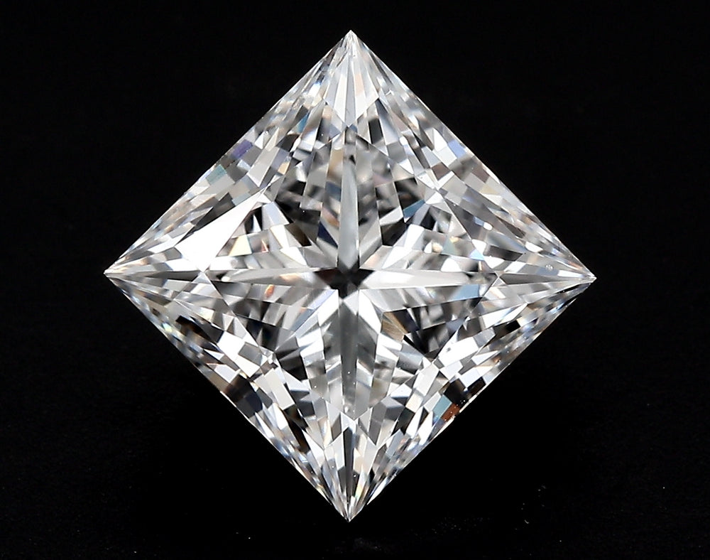 4.05 Carat Princess Lab Diamond with  Cut Diamond in 14KT  view 1
