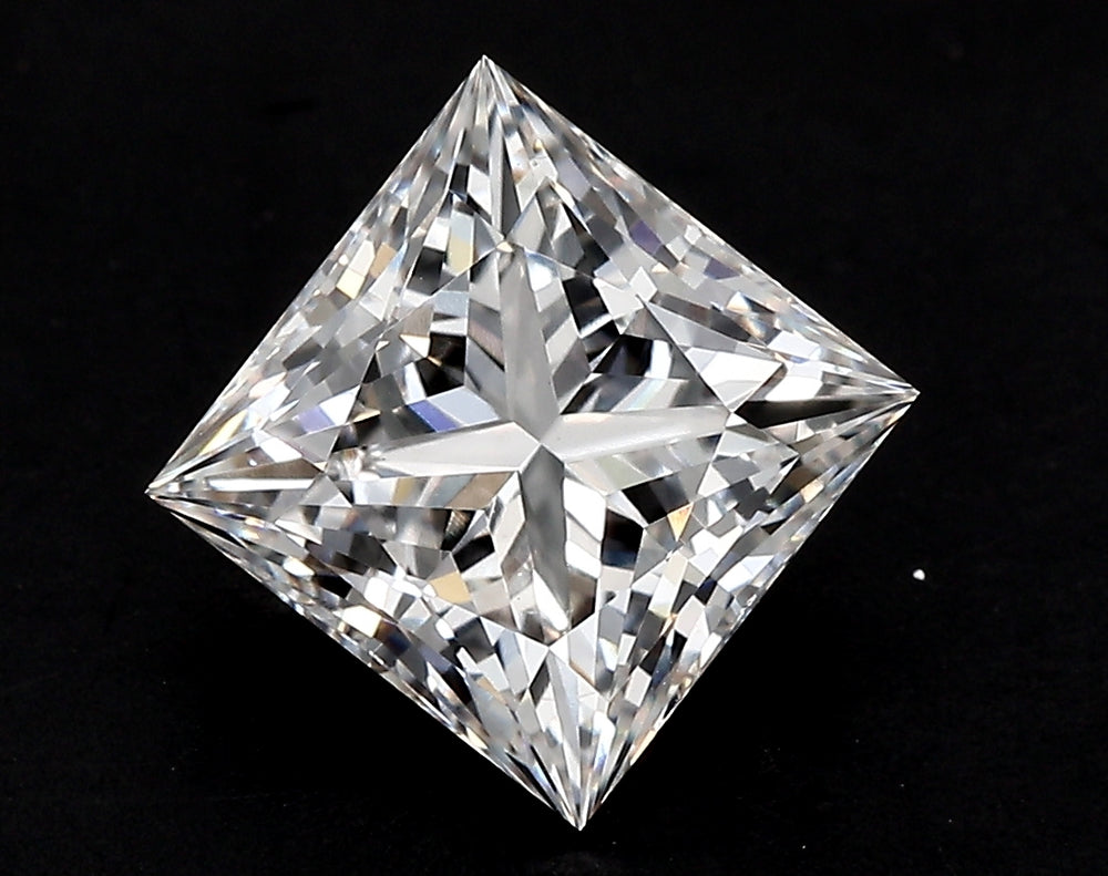 4.96 Carat Princess Lab Diamond with  Cut Diamond in 14KT  view 1
