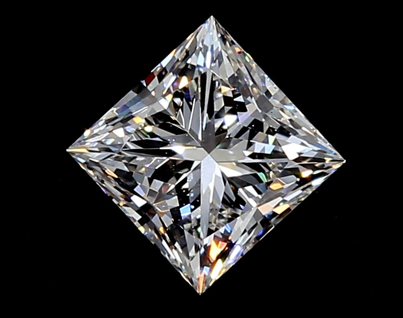 1.33 Carat Princess Lab Diamond with  Cut Diamond in 14KT  view 1
