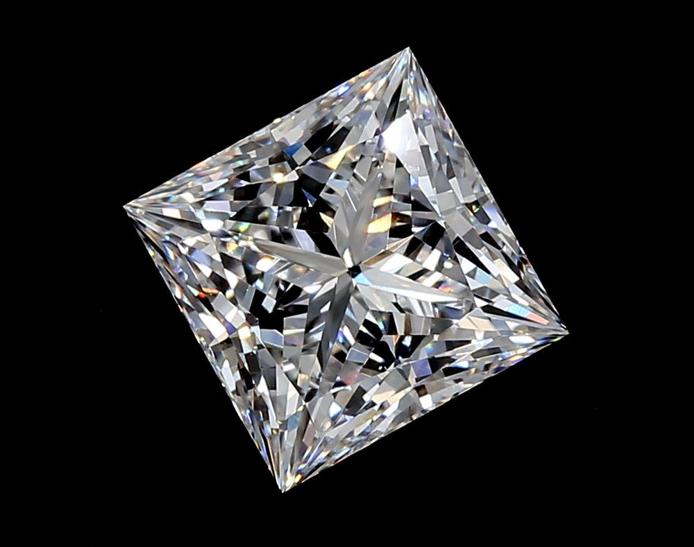 2.54 Carat Princess Lab Diamond with  Cut Diamond in 14KT  view 1
