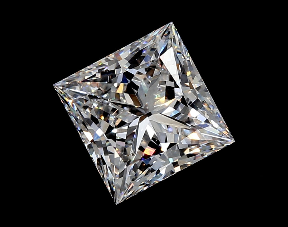 2.54 Carat Princess Lab Diamond with  Cut Diamond in 14KT  view 1
