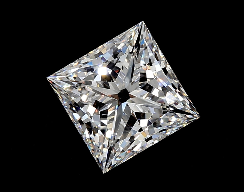 2.72 Carat Princess Lab Diamond with  Cut Diamond in 14KT  view 1
