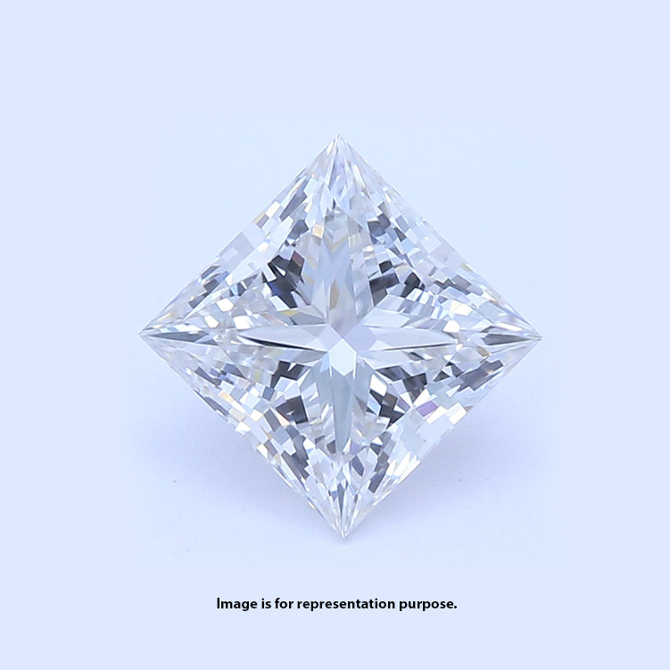 0.54 Carat Princess Lab Diamond with  Cut Diamond in 14KT  view 1
