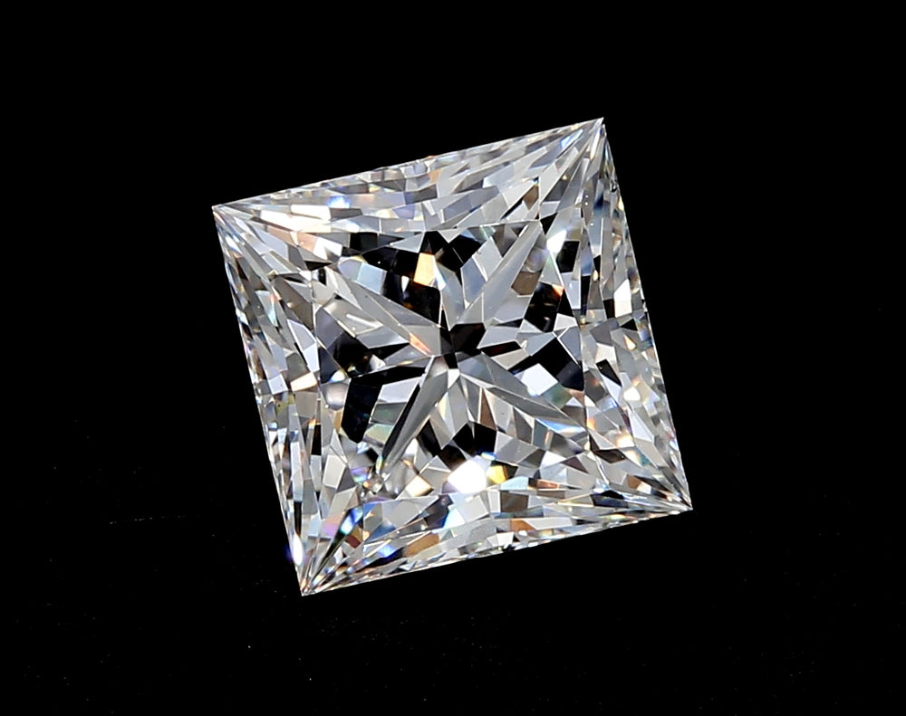 3.02 Carat Princess Lab Diamond with  Cut Diamond in 14KT  view 1

