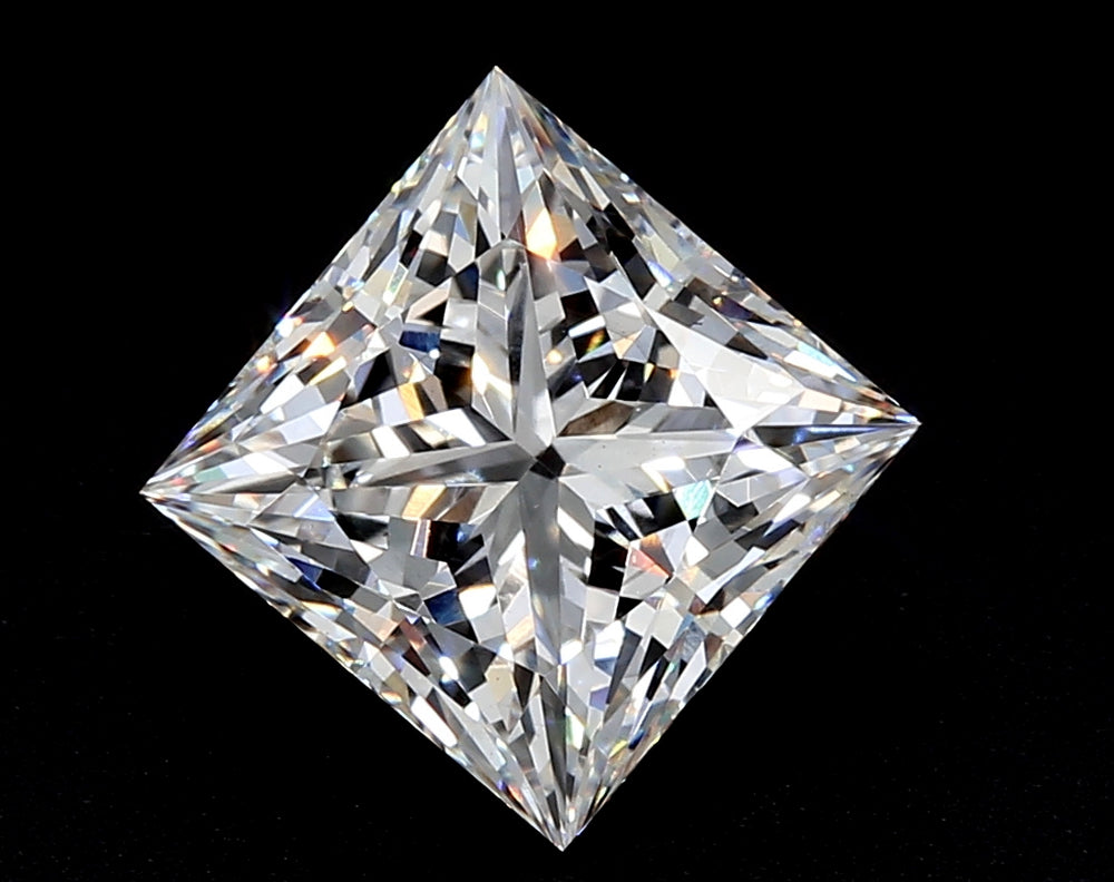 3.52 Carat Princess Lab Diamond with  Cut Diamond in 14KT  view 1
